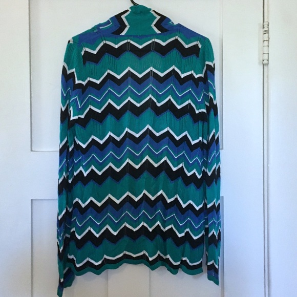 Belldini Chevron Print Long Sleeve Cardigan - Picture 7 of 7